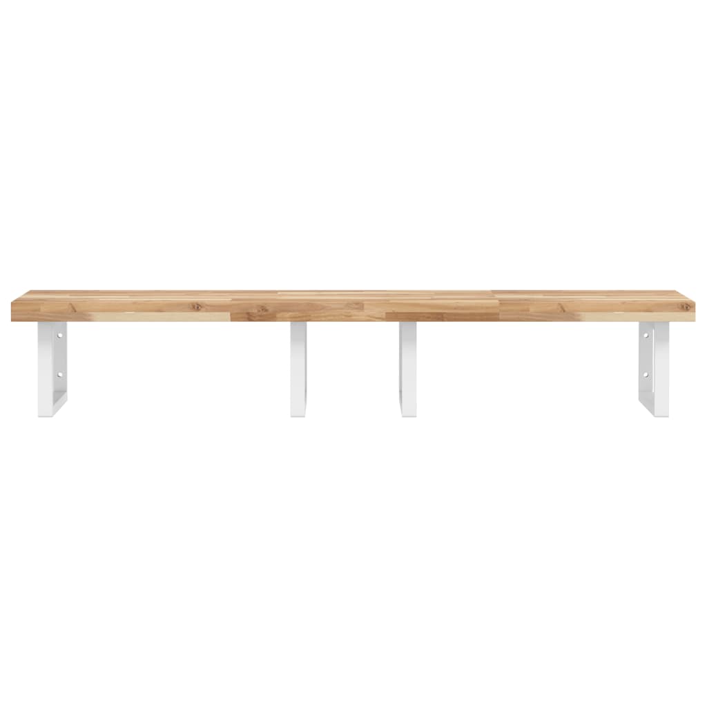 vidaXL Basin Shelf Wall Mounted Steel and Solid Wood Acacia