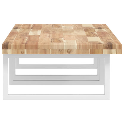 vidaXL Basin Shelf Wall Mounted Steel and Solid Wood Acacia