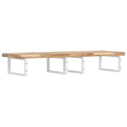 vidaXL Basin Shelf Wall Mounted Steel and Solid Wood Acacia