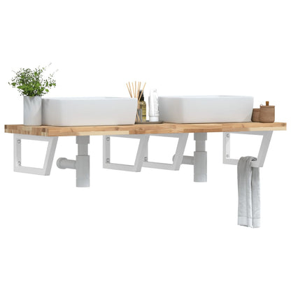 vidaXL Basin Shelf Wall Mounted Steel and Solid Wood Acacia