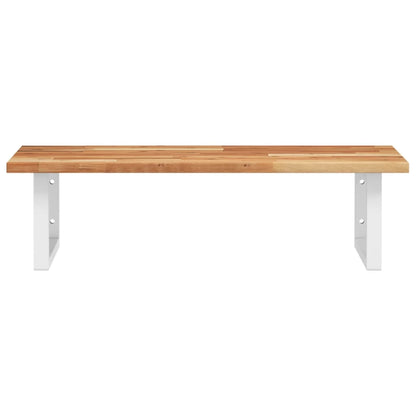 vidaXL Basin Shelf Wall Mounted Steel and Solid Wood Acacia