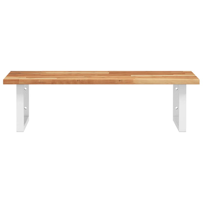 vidaXL Basin Shelf Wall Mounted Steel and Solid Wood Acacia
