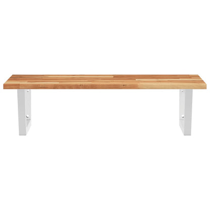vidaXL Basin Shelf Wall Mounted Steel and Solid Wood Acacia