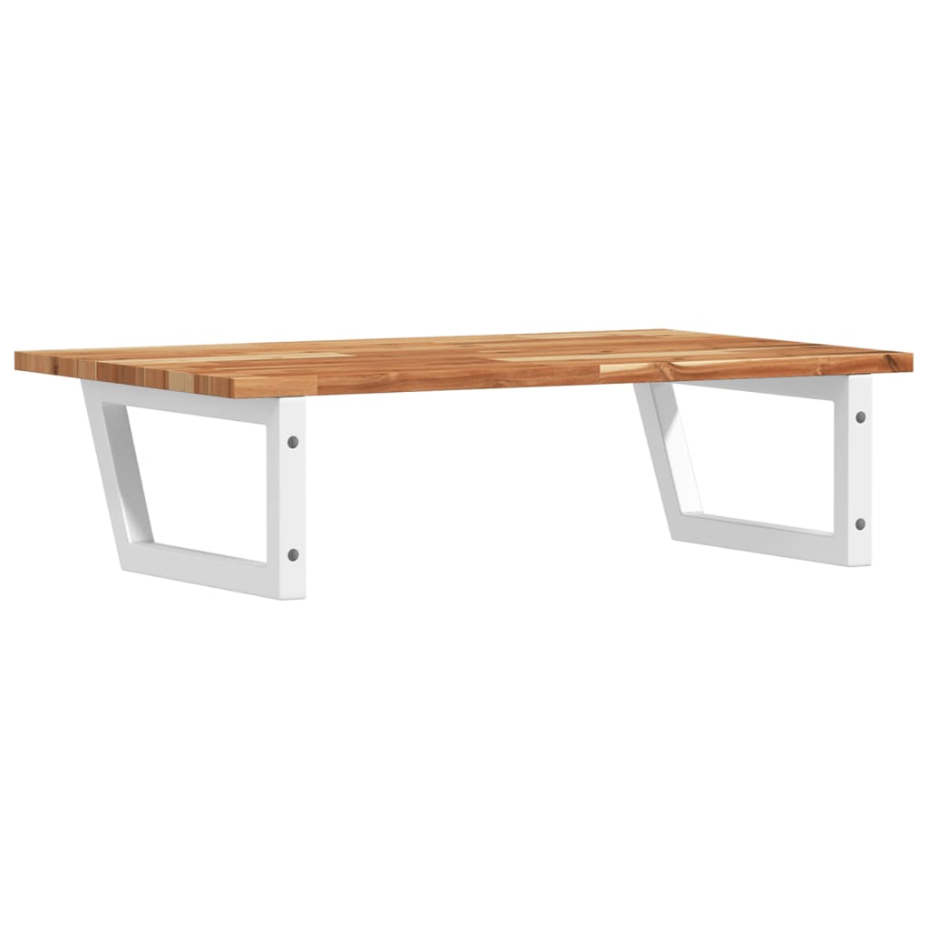 vidaXL Basin Shelf Wall Mounted Steel and Solid Wood Acacia