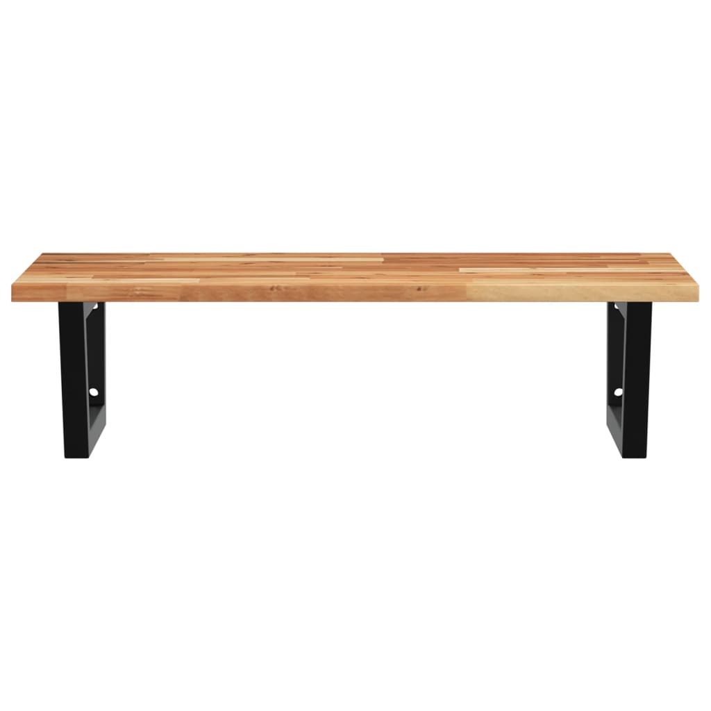 vidaXL Basin Shelf Wall Mounted Steel and Solid Wood Acacia