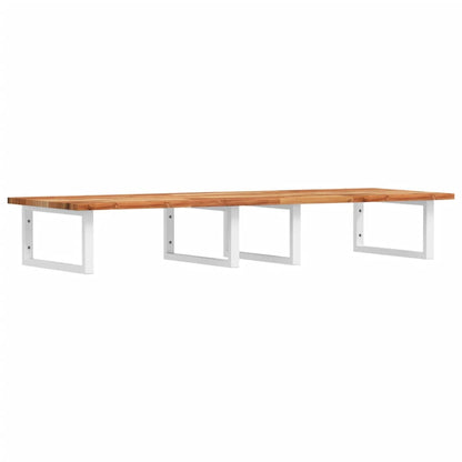 vidaXL Basin Shelf Wall Mounted Steel and Solid Wood Acacia