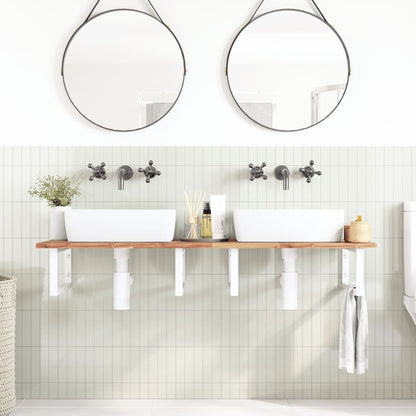 vidaXL Basin Shelf Wall Mounted Steel and Solid Wood Acacia