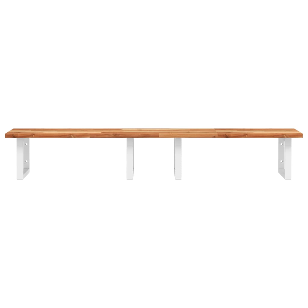 vidaXL Basin Shelf Wall Mounted Steel and Solid Wood Acacia
