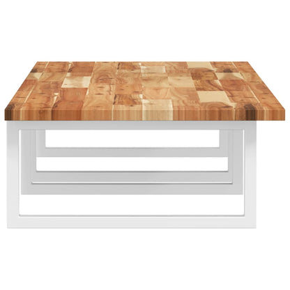 vidaXL Basin Shelf Wall Mounted Steel and Solid Wood Acacia
