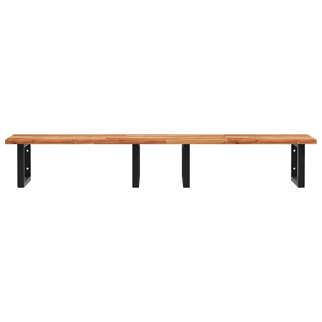 vidaXL Basin Shelf Wall Mounted Steel and Solid Wood Acacia
