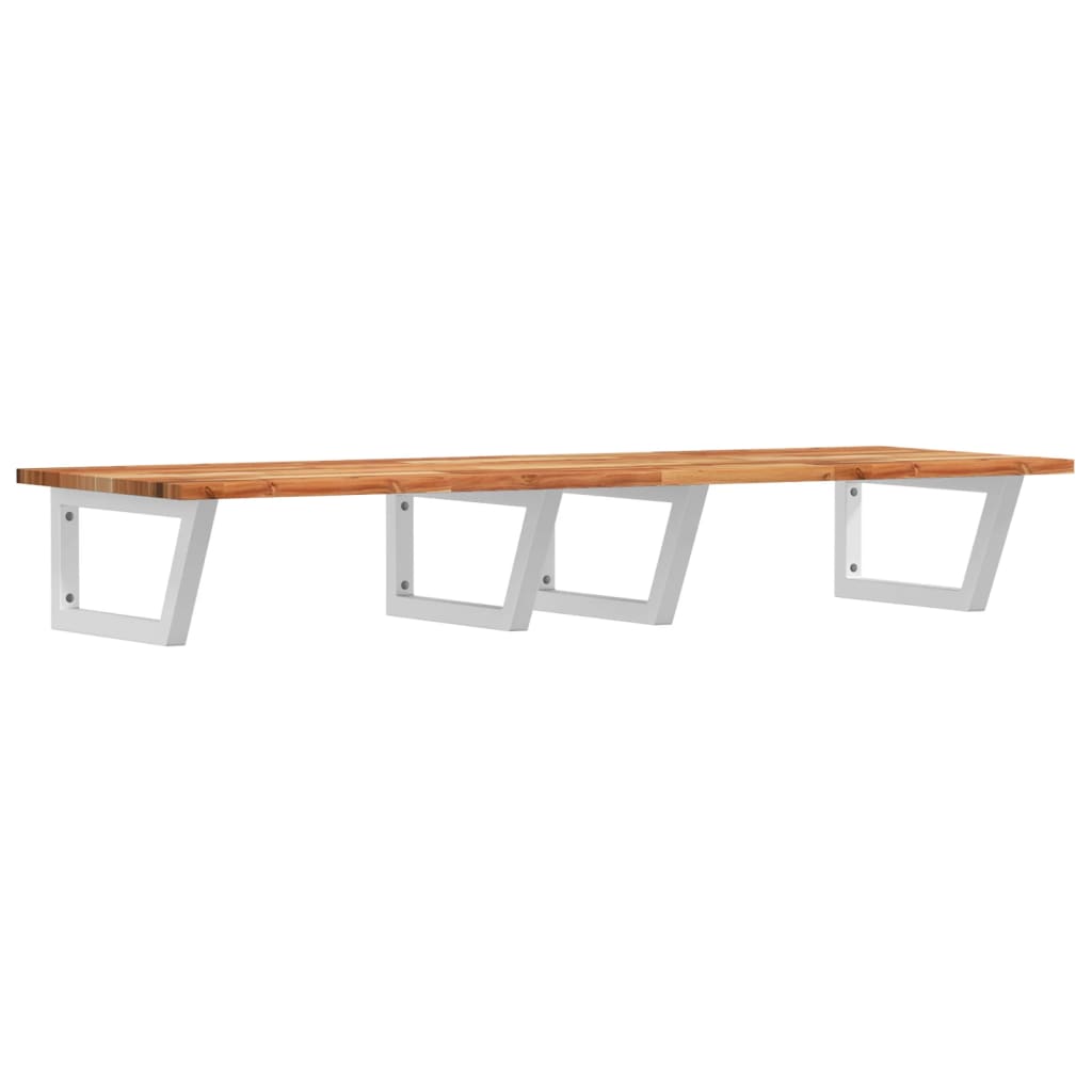 vidaXL Basin Shelf Wall Mounted Steel and Solid Wood Acacia