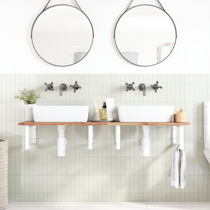 vidaXL Basin Shelf Wall Mounted Steel and Solid Wood Acacia