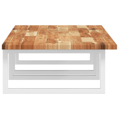 vidaXL Basin Shelf Wall Mounted Steel and Solid Wood Acacia