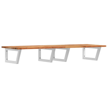 vidaXL Basin Shelf Wall Mounted Steel and Solid Wood Acacia