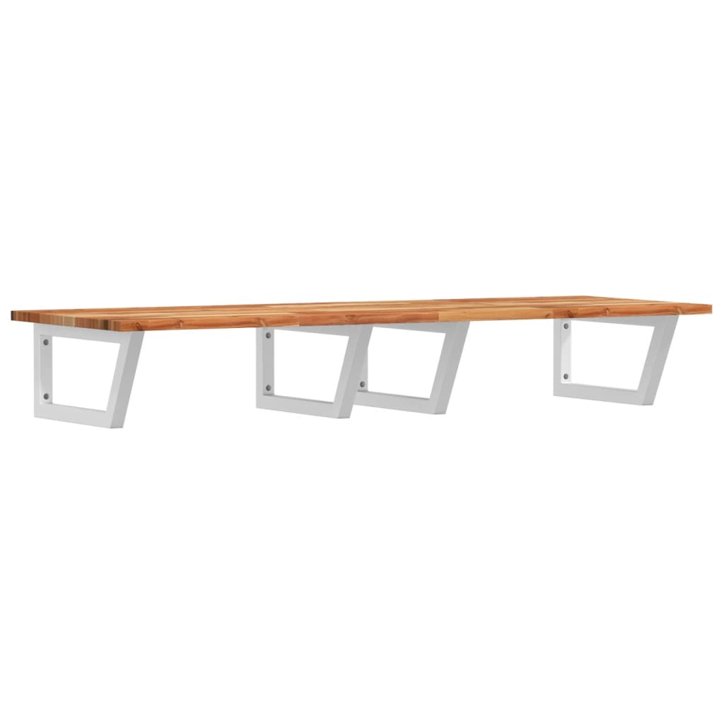 vidaXL Basin Shelf Wall Mounted Steel and Solid Wood Acacia