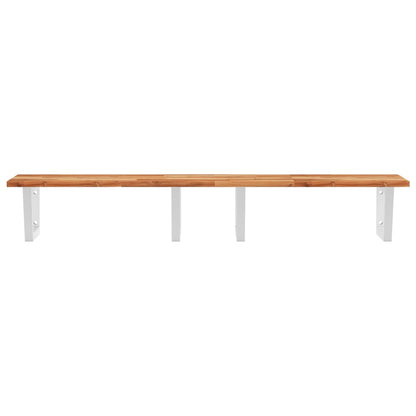 vidaXL Basin Shelf Wall Mounted Steel and Solid Wood Acacia