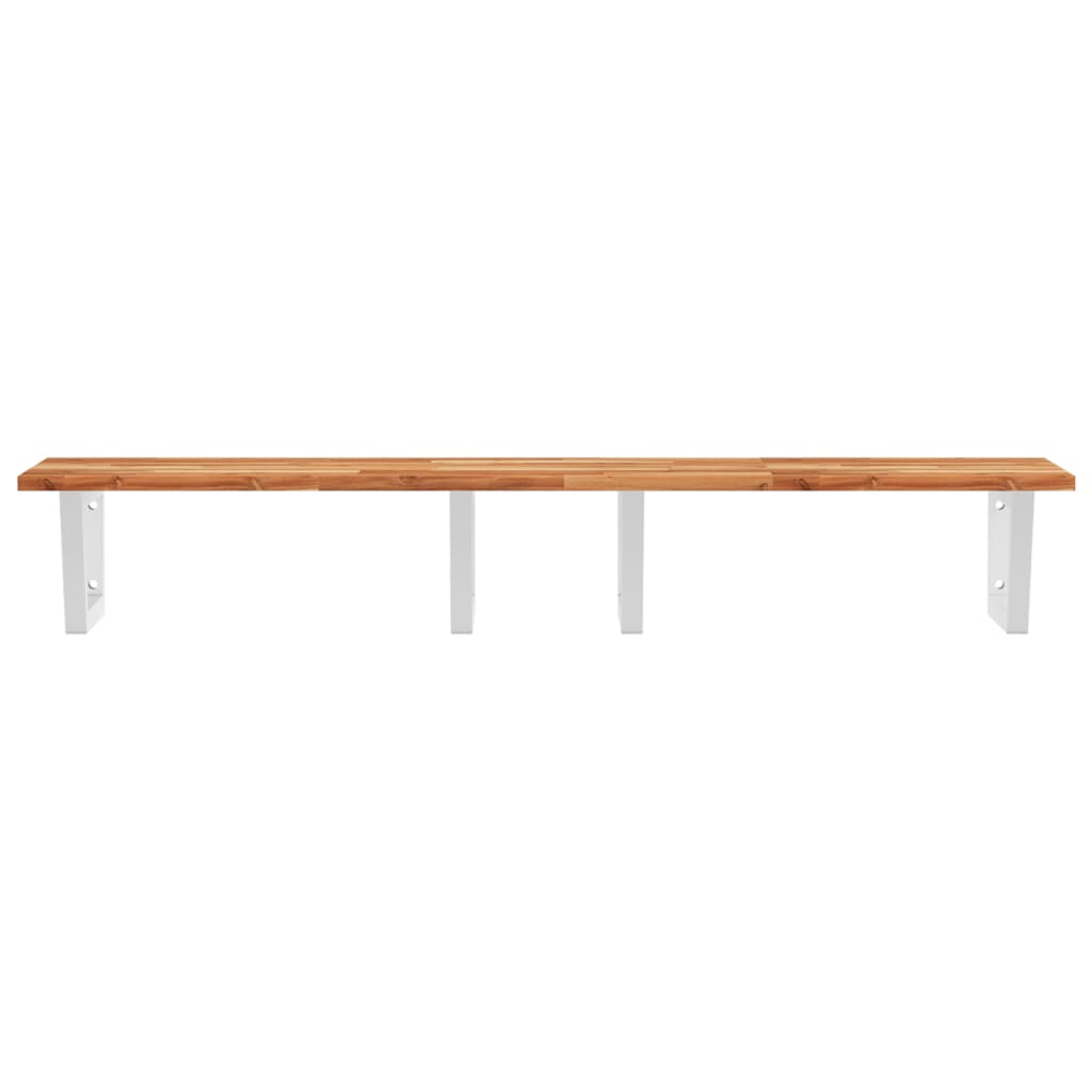 vidaXL Basin Shelf Wall Mounted Steel and Solid Wood Acacia