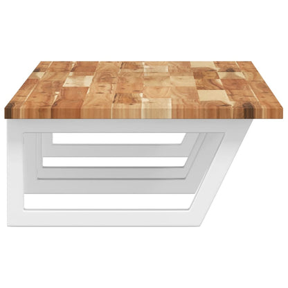vidaXL Basin Shelf Wall Mounted Steel and Solid Wood Acacia