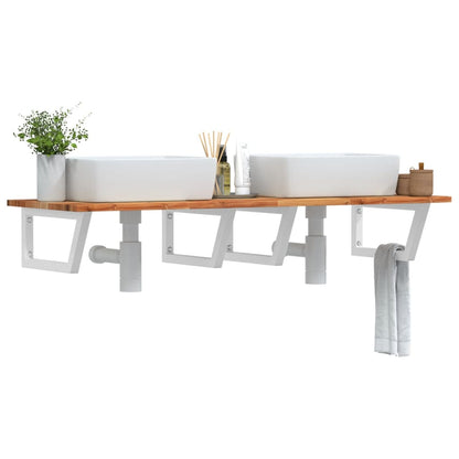 vidaXL Basin Shelf Wall Mounted Steel and Solid Wood Acacia