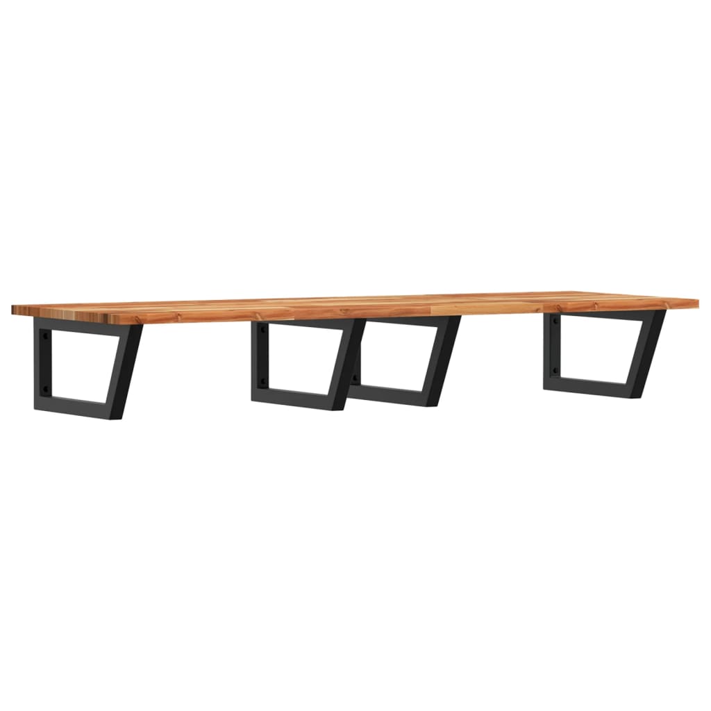 vidaXL Basin Shelf Wall Mounted Steel and Solid Wood Acacia