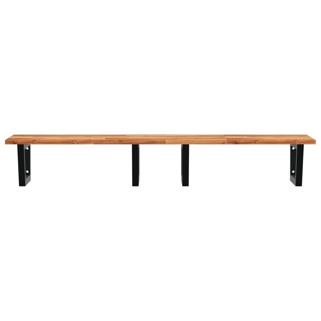 vidaXL Basin Shelf Wall Mounted Steel and Solid Wood Acacia