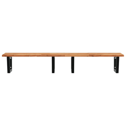 vidaXL Basin Shelf Wall Mounted Steel and Solid Wood Acacia