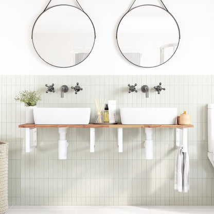 vidaXL Basin Shelf Wall Mounted Steel and Solid Wood Acacia