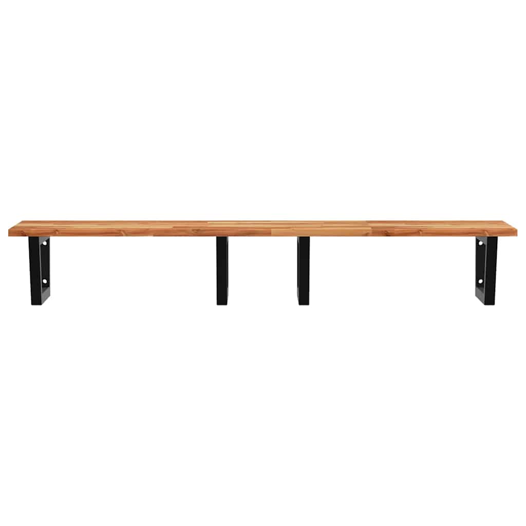 vidaXL Basin Shelf Wall Mounted Steel and Solid Wood Acacia
