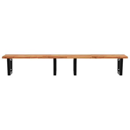 vidaXL Basin Shelf Wall Mounted Steel and Solid Wood Acacia