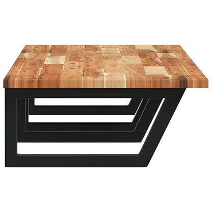vidaXL Basin Shelf Wall Mounted Steel and Solid Wood Acacia