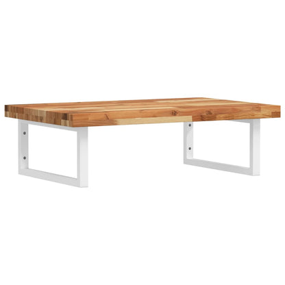 vidaXL Basin Shelf Wall Mounted Steel and Solid Wood Acacia