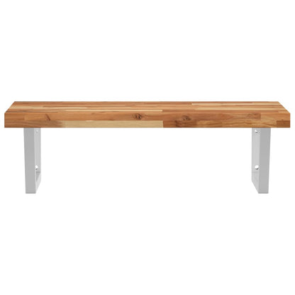 vidaXL Basin Shelf Wall Mounted Steel and Solid Wood Acacia