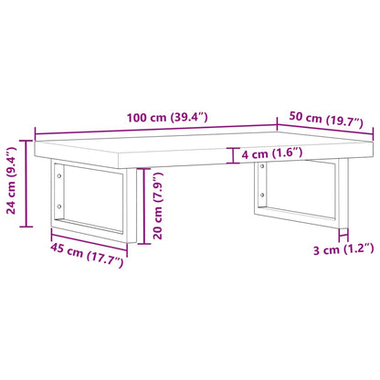 vidaXL Basin Shelf Wall Mounted Steel and Solid Wood Acacia