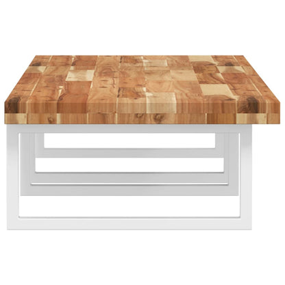 vidaXL Basin Shelf Wall Mounted Steel and Solid Wood Acacia