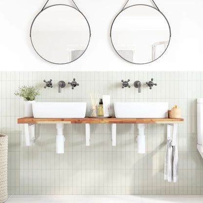 vidaXL Basin Shelf Wall Mounted Steel and Solid Wood Acacia