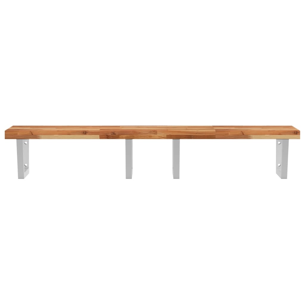 vidaXL Basin Shelf Wall Mounted Steel and Solid Wood Acacia