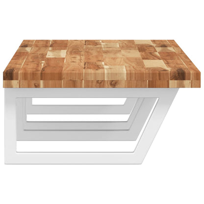 vidaXL Basin Shelf Wall Mounted Steel and Solid Wood Acacia