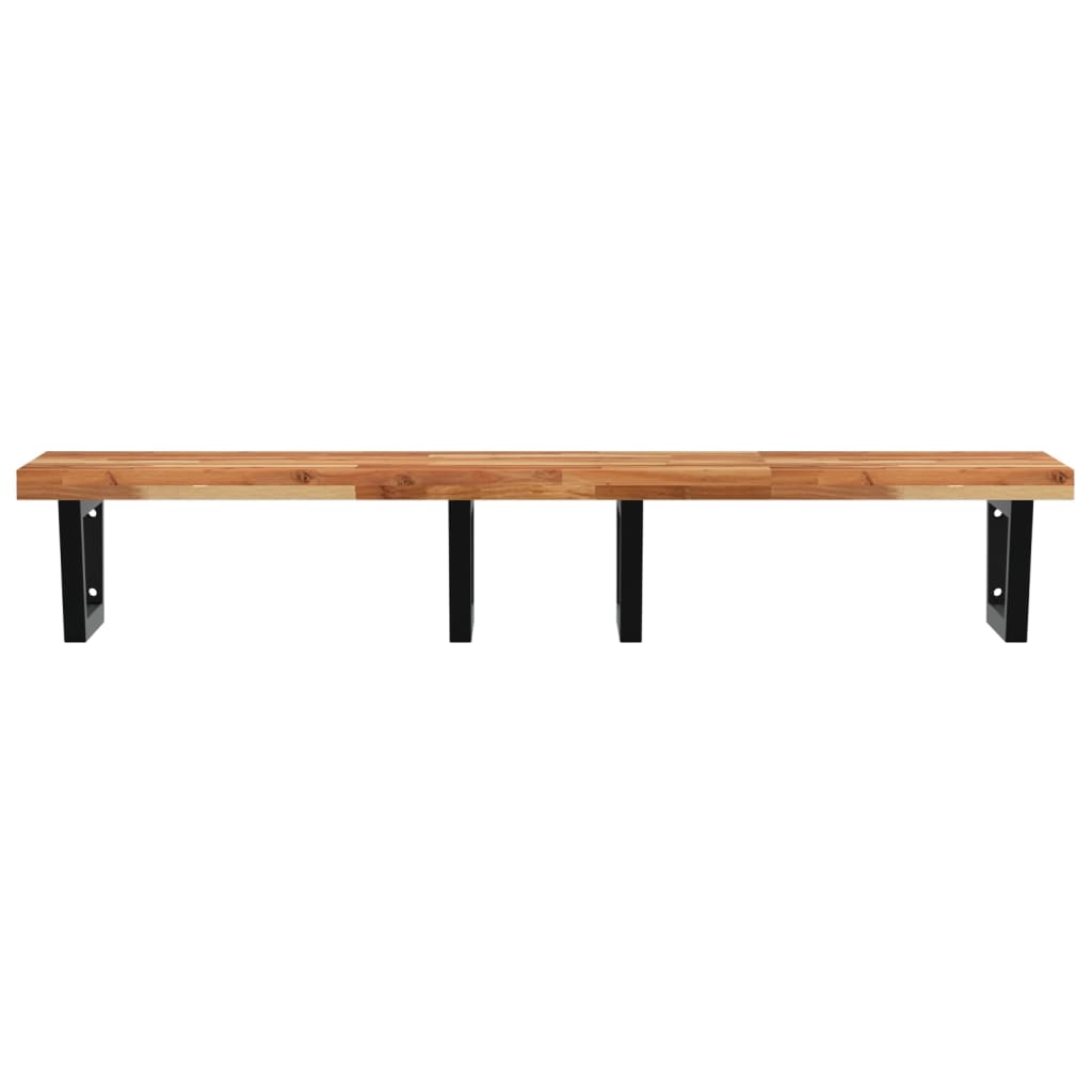 vidaXL Basin Shelf Wall Mounted Steel and Solid Wood Acacia