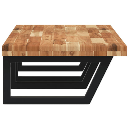 vidaXL Basin Shelf Wall Mounted Steel and Solid Wood Acacia
