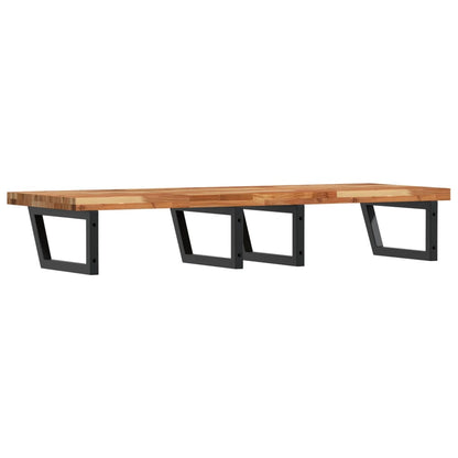 vidaXL Basin Shelf Wall Mounted Steel and Solid Wood Acacia