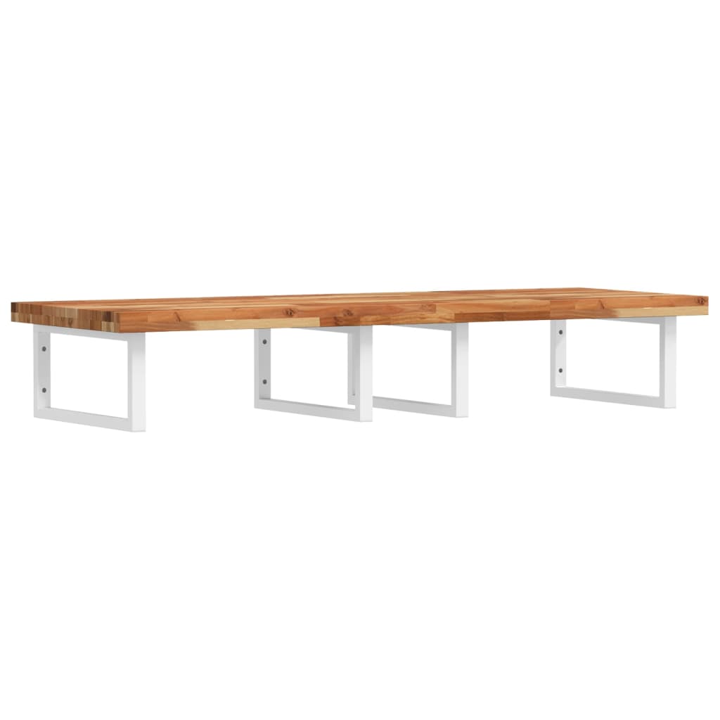 vidaXL Basin Shelf Wall Mounted Steel and Solid Wood Acacia