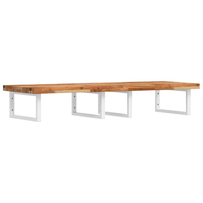 vidaXL Basin Shelf Wall Mounted Steel and Solid Wood Acacia
