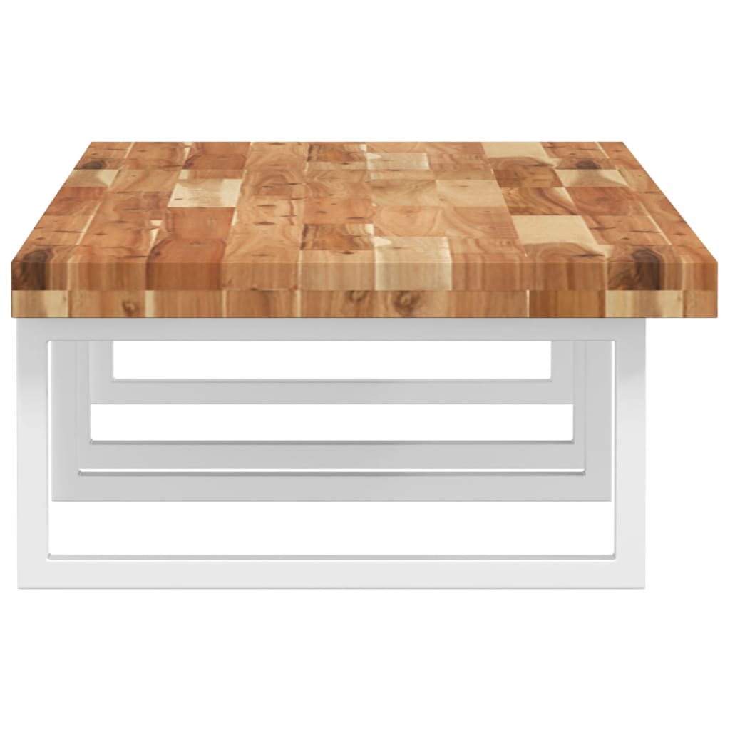 vidaXL Basin Shelf Wall Mounted Steel and Solid Wood Acacia