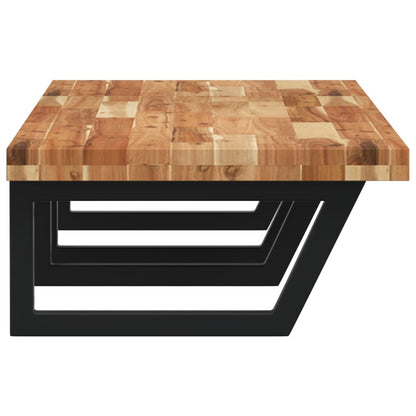 vidaXL Basin Shelf Wall Mounted Steel and Solid Wood Acacia