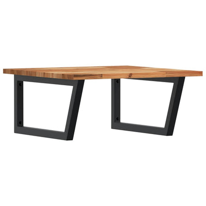 vidaXL Basin Shelf Wall Mounted Steel and Solid Wood Acacia