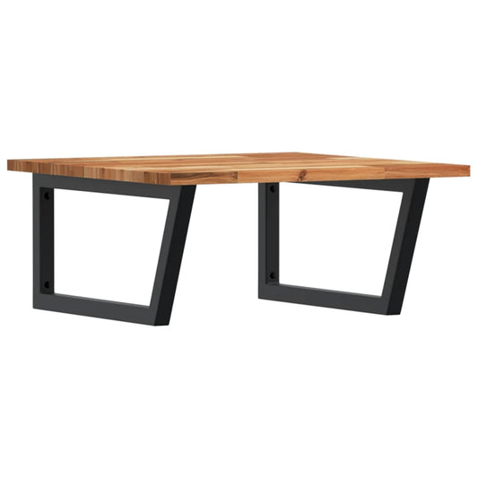 vidaXL Basin Shelf Wall Mounted Steel and Solid Wood Acacia