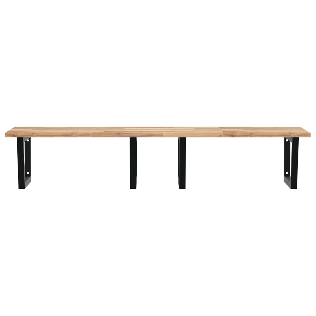 vidaXL Basin Shelf Wall Mounted Steel and Solid Wood Acacia