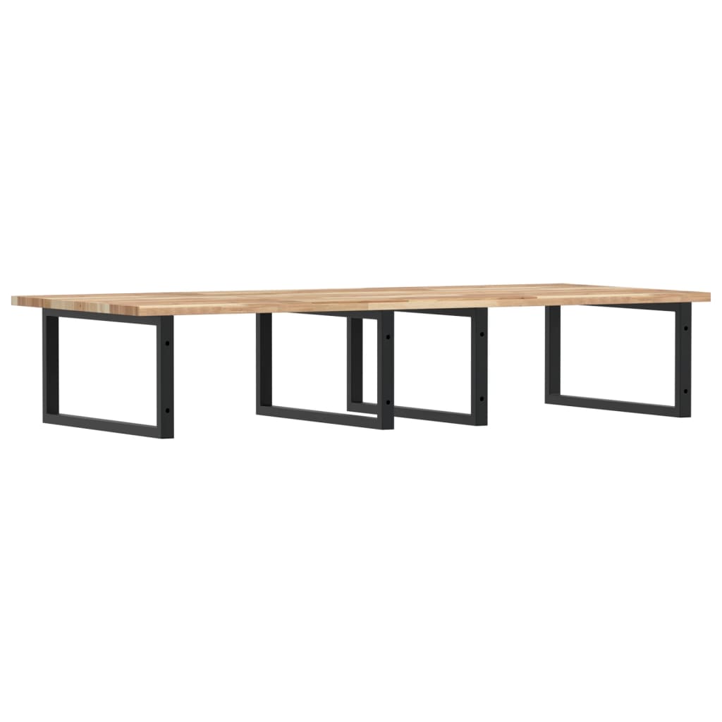 vidaXL Basin Shelf Wall Mounted Steel and Solid Wood Acacia