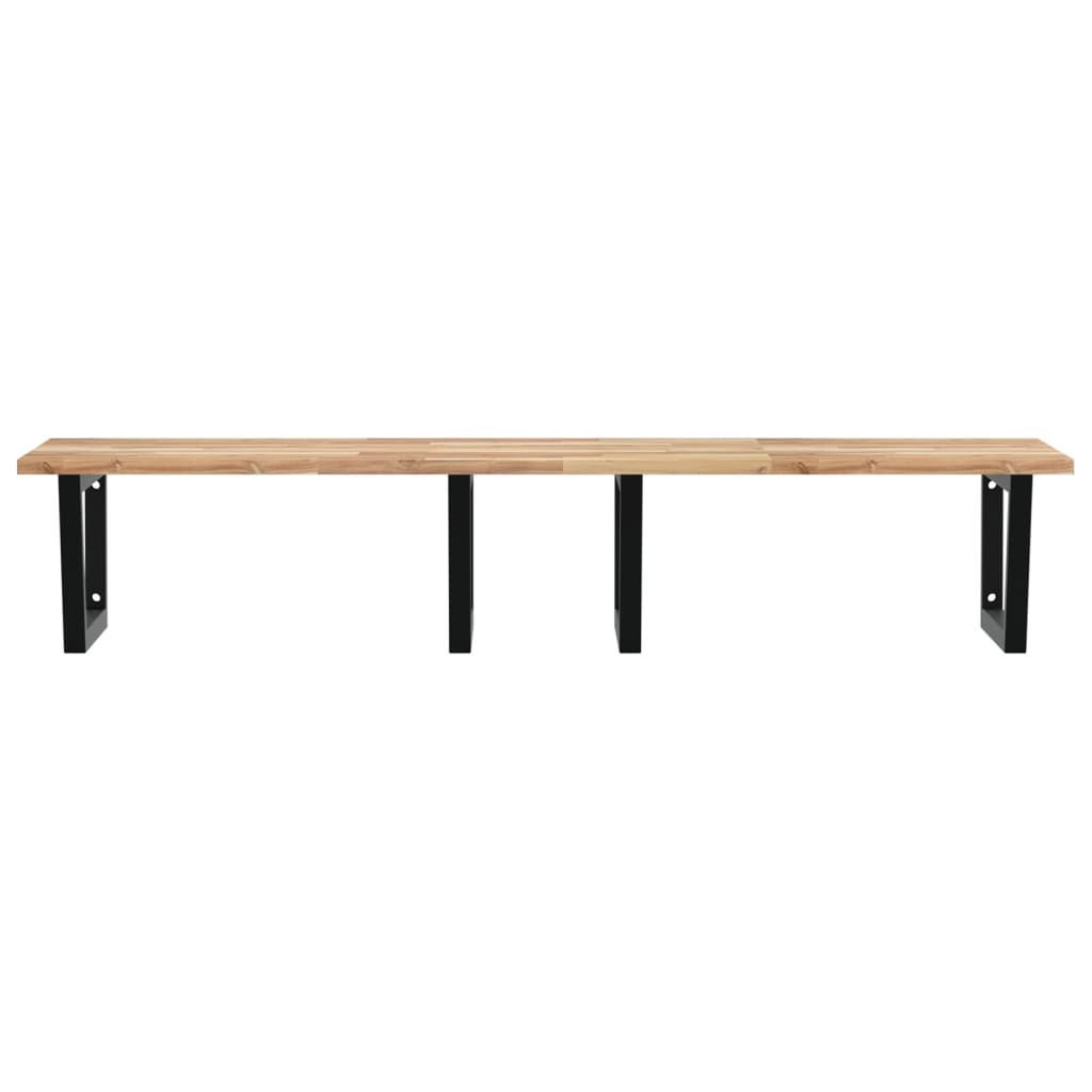 vidaXL Basin Shelf Wall Mounted Steel and Solid Wood Acacia