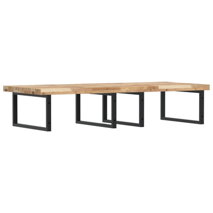 vidaXL Basin Shelf Wall Mounted Steel and Solid Wood Acacia